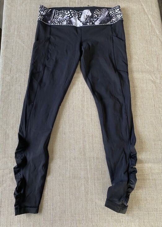 Lululemon Pants - LULULEMON Speed Tight *Cozy Athleisure Athletic Geometric Ruffle Leggings 10
